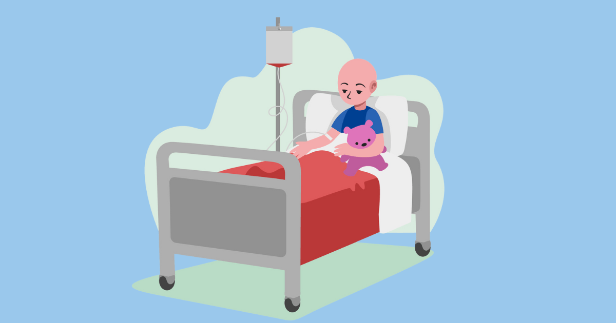 nino con leucemia en el hospital